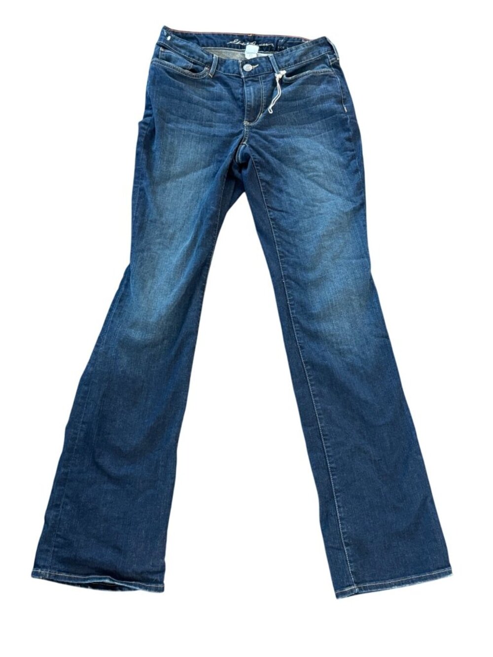 Eddie Bauer Womens Bootcut Jeans L6 Specially Dyed Dark Wash Denim Made In Mexic